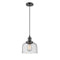 Bell Mini Pendant shown in the Oil Rubbed Bronze finish with a Seedy shade