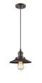 Innovations Lighting Railroad 1-100 watt 8 inch Oil Rubbed Bronze Mini Pendant with Oil Rubbed Bronze Railroad shades  201COBM5