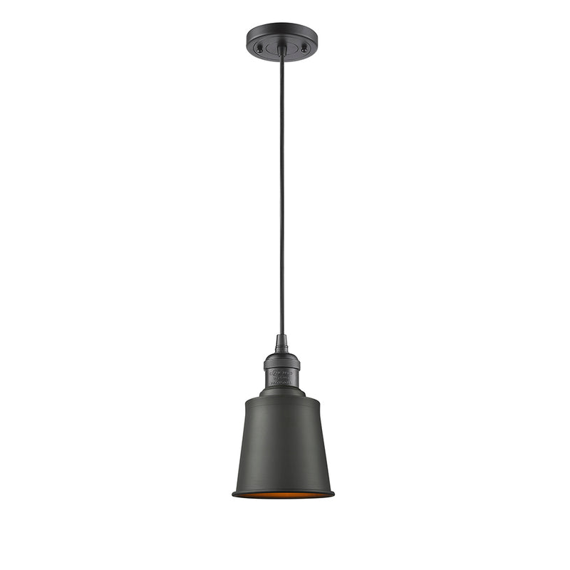 Addison Mini Pendant shown in the Oil Rubbed Bronze finish with a Oil Rubbed Bronze shade