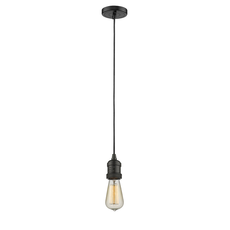 Bare Bulb Mini Pendant shown in the Oil Rubbed Bronze finish