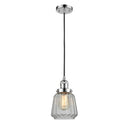 Chatham Mini Pendant shown in the Polished Chrome finish with a Clear shade