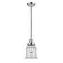 Canton Mini Pendant shown in the Polished Chrome finish with a Clear shade