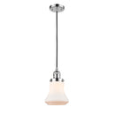 Bellmont Mini Pendant shown in the Polished Chrome finish with a Matte White shade