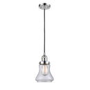 Bellmont Mini Pendant shown in the Polished Chrome finish with a Clear shade