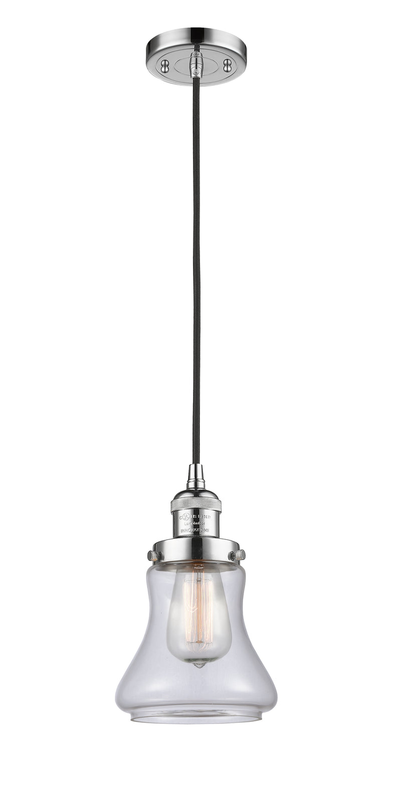 Innovations Lighting Bellmont 1-100 watt 6.5 inch Polished Chrome Mini Pendant with Clear glass 201CPCG192