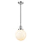 Beacon Mini Pendant shown in the Polished Chrome finish with a Matte White shade