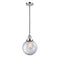 Beacon Mini Pendant shown in the Polished Chrome finish with a Clear shade