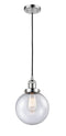 Innovations Lighting Beacon 1-100 watt 8 inch Antique Copper Mini Pendant with Seedy glass 201CPCG2048