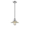 Halophane Mini Pendant shown in the Polished Chrome finish with a Clear Halophane shade