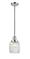 Innovations Lighting Colton 1-100 watt 8 inch Polished Chrome Mini Pendant with Thick Clear Halophane glass 201CPCG302