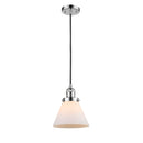 Cone Mini Pendant shown in the Polished Chrome finish with a Matte White shade