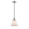 Cone Mini Pendant shown in the Polished Chrome finish with a Matte White shade