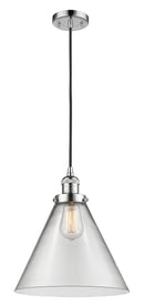 Innovations Lighting X-Large Cone 1-100 watt 12 inch Polished Chrome Mini Pendant with Clear glass 201CPCG42L
