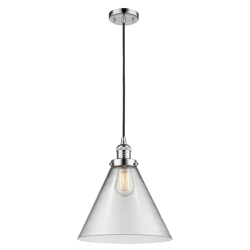 Cone Mini Pendant shown in the Polished Chrome finish with a Clear shade