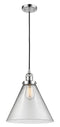 Innovations Lighting X-Large Cone 1-100 watt 12" Polished Chrome Mini Pendant with Clear glass 201CPCG42L