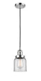 Innovations Lighting Small Bell 1-100 watt 5 inch Polished Chrome Mini Pendant with Clear glass 201CPCG52