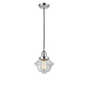 Oxford Mini Pendant shown in the Polished Chrome finish with a Clear shade