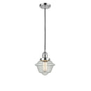 Oxford Mini Pendant shown in the Polished Chrome finish with a Seedy shade