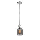 Bell Mini Pendant shown in the Polished Chrome finish with a Plated Smoke shade