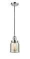 Innovations Lighting Small Bell 1-100 watt 5 inch Polished Chrome Mini Pendant with Silver Plated Mercury glass 201CPCG58