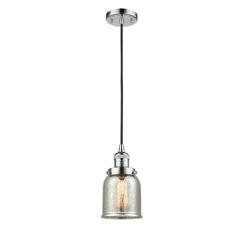 Bell Mini Pendant shown in the Polished Chrome finish with a Silver Plated Mercury shade