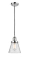 Innovations Lighting Small Cone 1-100 watt 6 inch Polished Chrome Mini Pendant with Seedy glass 201CPCG64