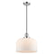 Bell Mini Pendant shown in the Polished Chrome finish with a Matte White shade