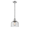 Bell Mini Pendant shown in the Polished Chrome finish with a Seedy shade