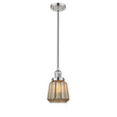 Chatham Mini Pendant shown in the Polished Nickel finish with a Mercury shade