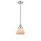 Fulton Mini Pendant shown in the Polished Nickel finish with a Matte White shade