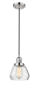 Innovations Lighting Fulton 1-100 watt 7 inch Polished Nickel Mini Pendant with Clear glass 201CPNG172