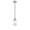 Canton Mini Pendant shown in the Polished Nickel finish with a Matte White shade