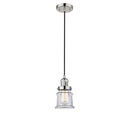 Canton Mini Pendant shown in the Polished Nickel finish with a Clear shade