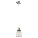 Canton Mini Pendant shown in the Polished Nickel finish with a Clear shade