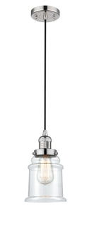 Innovations Lighting Canton 1-100 watt 6.5 inch Polished Nickel Mini Pendant with Clear glass 201CPNG182