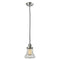 Bellmont Mini Pendant shown in the Polished Nickel finish with a Seedy shade