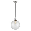 Beacon Mini Pendant shown in the Polished Nickel finish with a Clear shade