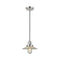 Halophane Mini Pendant shown in the Polished Nickel finish with a Clear Halophane shade