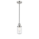 Dover Mini Pendant shown in the Polished Nickel finish with a Seedy shade