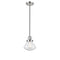 Olean Mini Pendant shown in the Polished Nickel finish with a Seedy shade