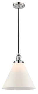 Innovations Lighting X-Large Cone 1-100 watt 12 inch Polished Nickel Mini Pendant with Matte White Cased glass 201CPNG41L