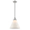 Cone Mini Pendant shown in the Polished Nickel finish with a Matte White shade