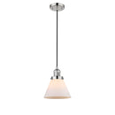 Cone Mini Pendant shown in the Polished Nickel finish with a Matte White shade