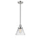 Cone Mini Pendant shown in the Polished Nickel finish with a Clear shade