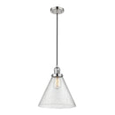 Cone Mini Pendant shown in the Polished Nickel finish with a Seedy shade