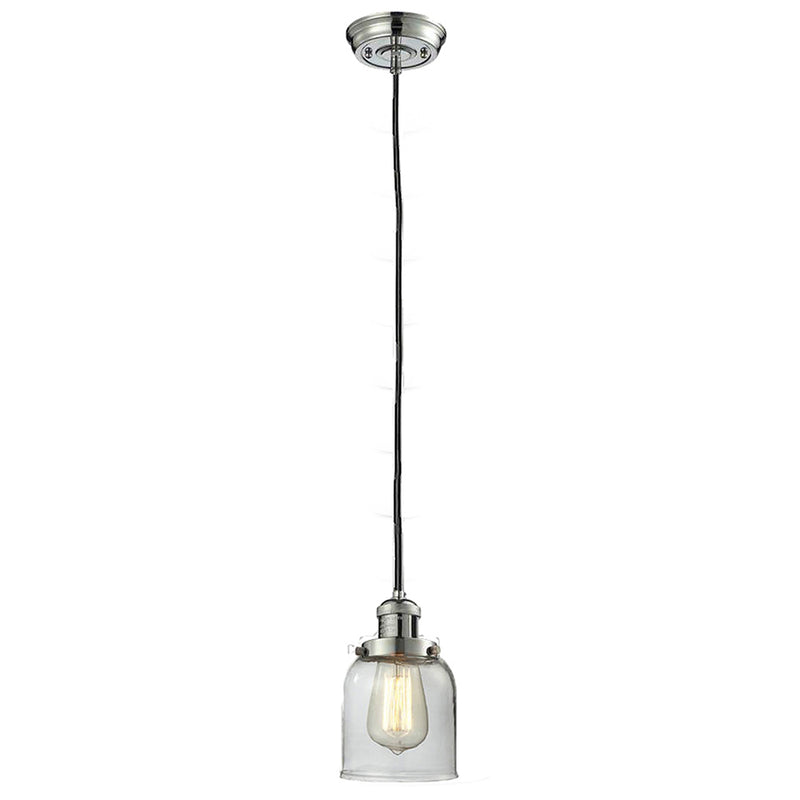 Bell Mini Pendant shown in the Polished Nickel finish with a Clear shade