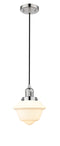 Innovations Lighting Small Oxford 1-100 watt 8 inch Polished Nickel Mini Pendant with Matte White Cased glass 201CPNG531