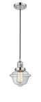 Innovations Lighting Small Oxford 1-100 watt 8 inch Polished Nickel Mini Pendant with Clear glass 201CPNG532