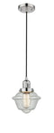 Innovations Lighting Small Oxford 1-100 watt 8 inch Polished Nickel Mini Pendant with Seedy glass 201CPNG534