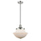 Oxford Mini Pendant shown in the Polished Nickel finish with a Matte White shade